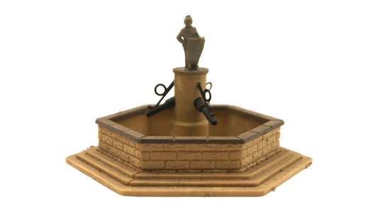 Spur TT 1:120 Dorfbrunnen mit Figur – Historischer Marktbrunnen