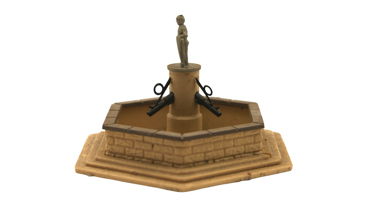 Spur TT 1:120 Dorfbrunnen mit Figur – Historischer Marktbrunnen