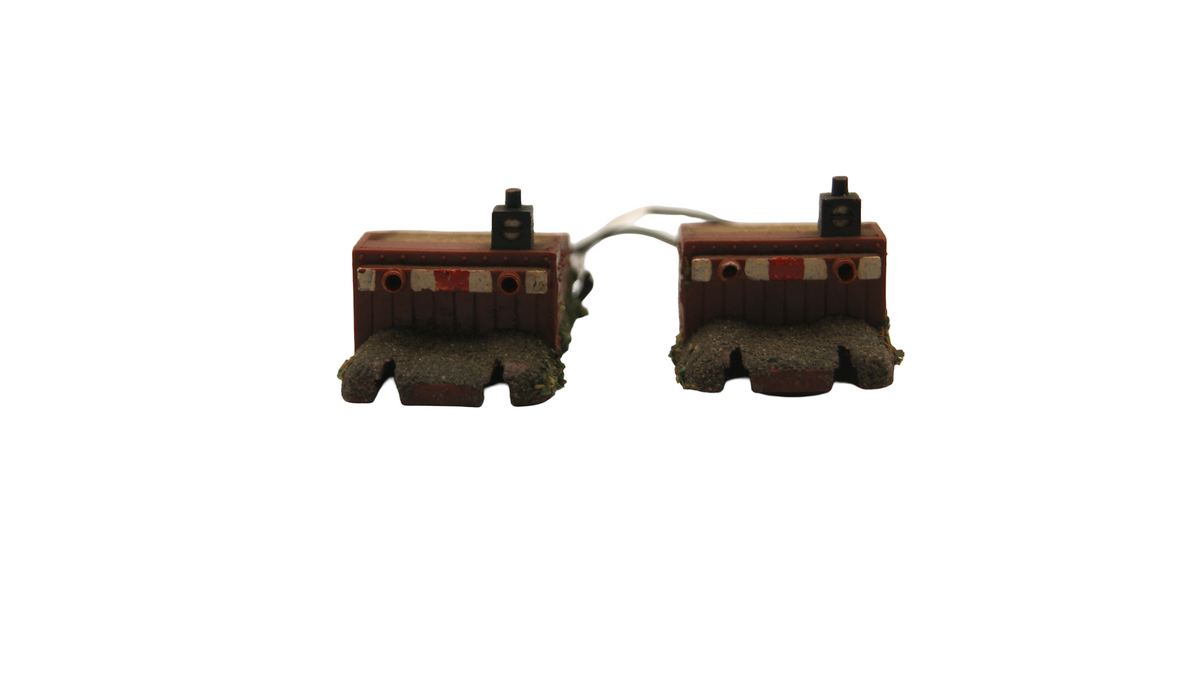 2x Spur TT Prellbock 1:120 beleuchtet – Braun – Modellbahn Gleisabschluss