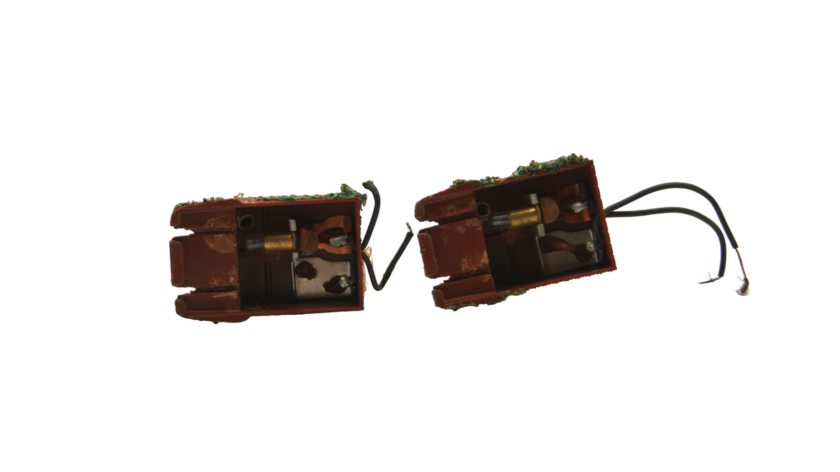 2x Spur TT Prellbock 1:120 beleuchtet – Braun – Modellbahn Gleisabschluss