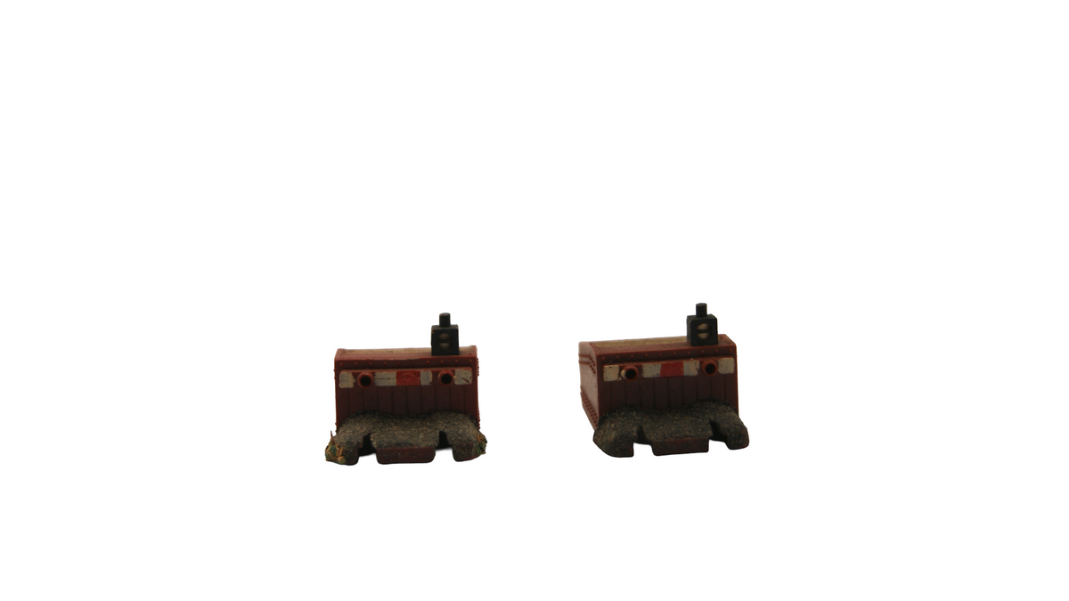 2x Prellbock Spur TT 1:120 Braun Rot-Weiß – Unbeleuchtet – Gebraucht