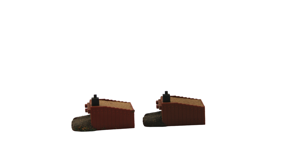2x Prellbock Spur TT 1:120 Braun Rot-Weiß – Unbeleuchtet – Gebraucht