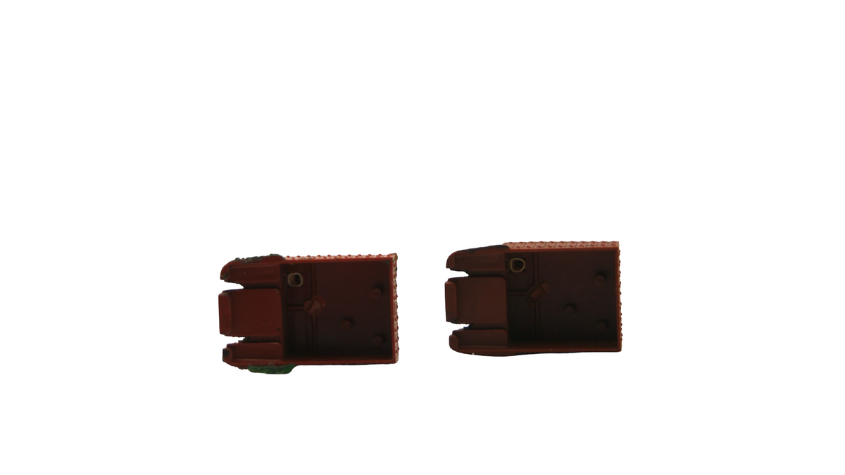 2x Prellbock Spur TT 1:120 Braun Rot-Weiß – Unbeleuchtet – Gebraucht