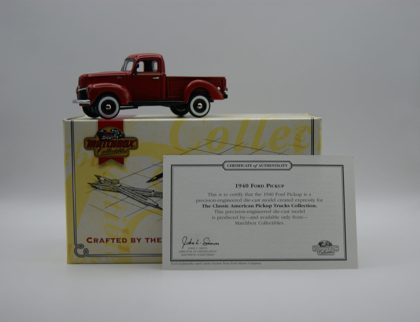 Matchbox Collectibles YTC03-M 1940 Ford Pickup Rot 1:43 OVP Zertifikat