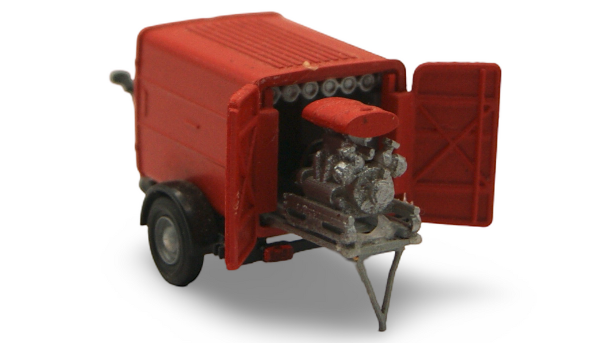 Busch 1:87 H0 Feuerwehr Tragkraftspritzenanhänger rot guter Zustand
