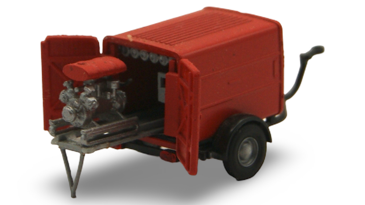 Busch 1:87 H0 Feuerwehr Tragkraftspritzenanhänger rot guter Zustand
