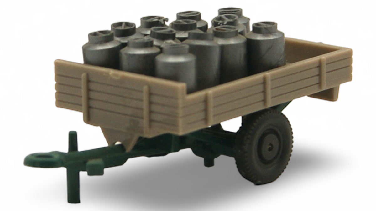 Wiking 1:87 H0 Milchtransport Anhänger mit Milchkannen – Eigenbau