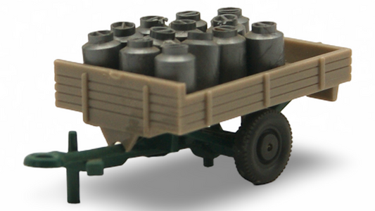 Wiking 1:87 H0 Milchtransport Anhänger mit Milchkannen – Eigenbau