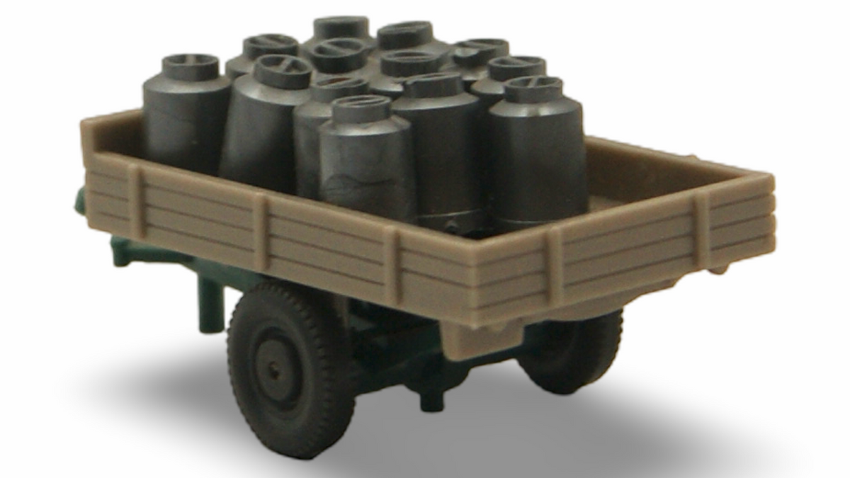 Wiking 1:87 H0 Milchtransport Anhänger mit Milchkannen – Eigenbau