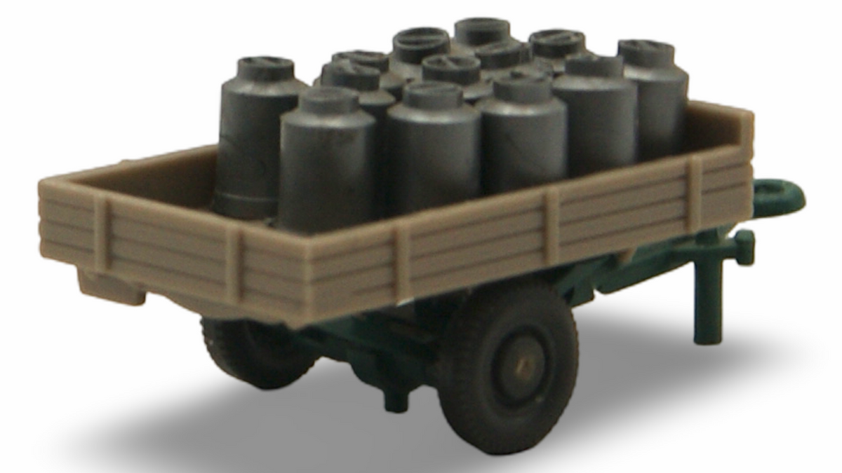Wiking 1:87 H0 Milchtransport Anhänger mit Milchkannen – Eigenbau