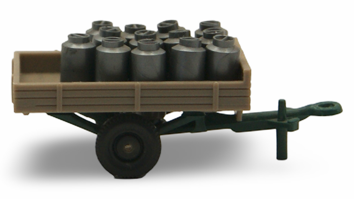 Wiking 1:87 H0 Milchtransport Anhänger mit Milchkannen – Eigenbau