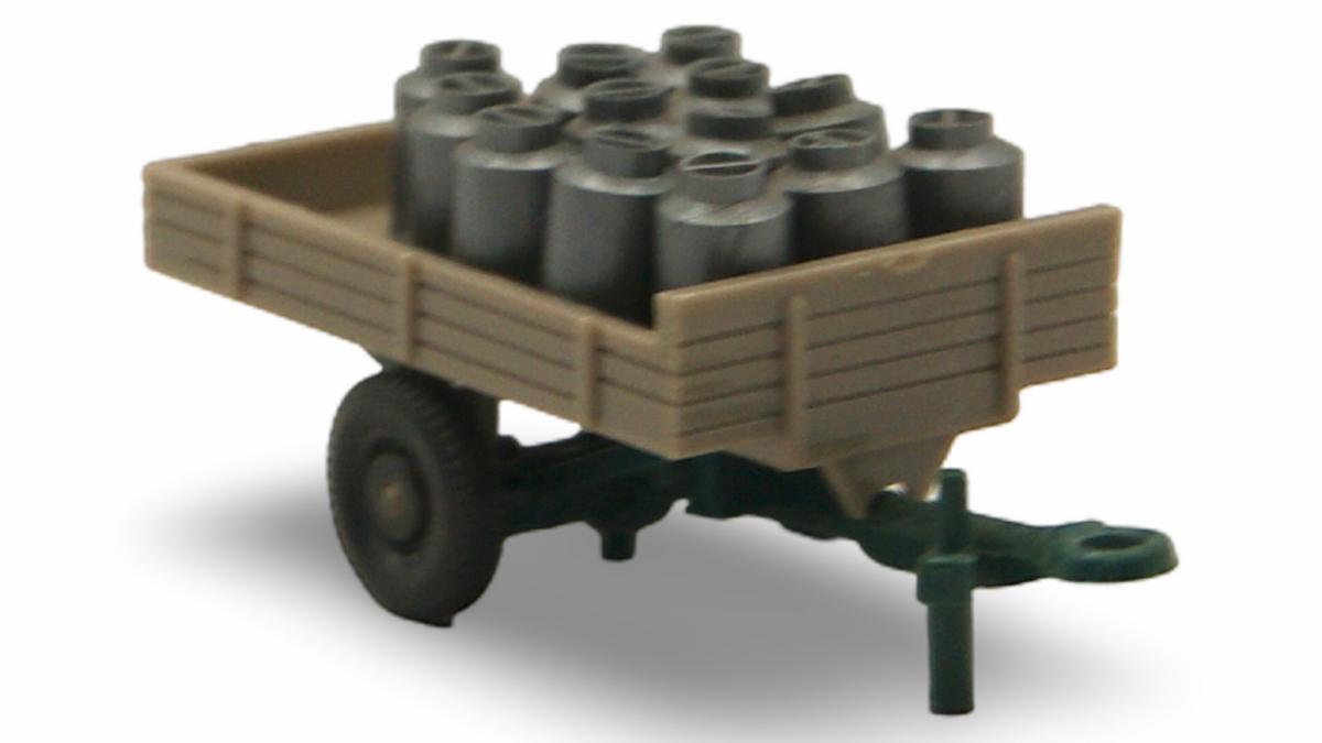 Wiking 1:87 H0 Milchtransport Anhänger mit Milchkannen – Eigenbau