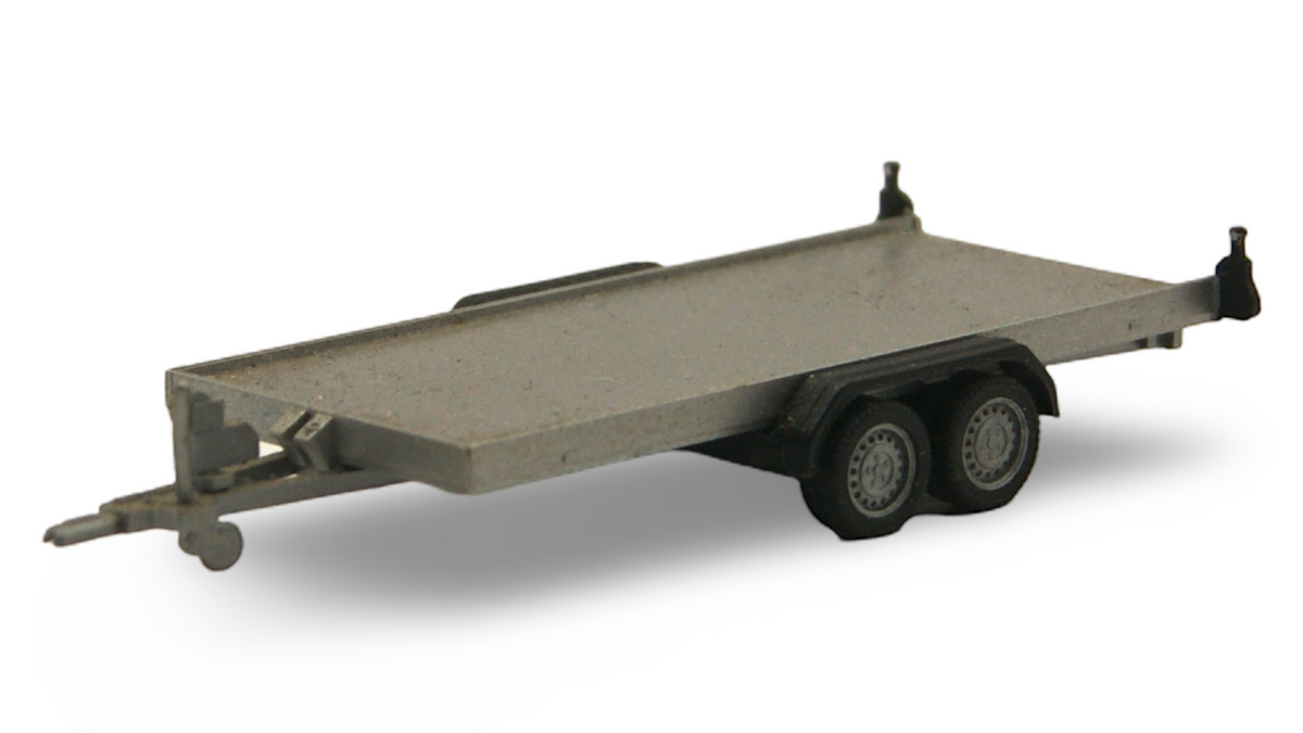 Herpa 1:87 H0 Tandem-Autotransportanhänger Silber – Guter Zustand