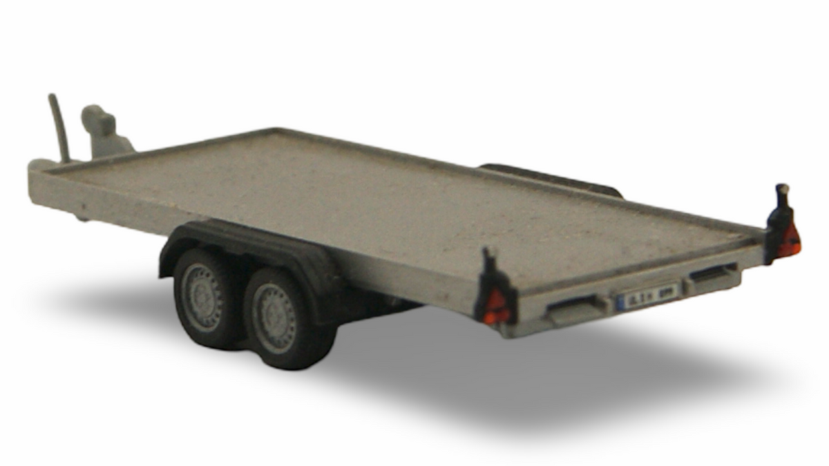 Herpa 1:87 H0 Tandem-Autotransportanhänger Silber – Guter Zustand