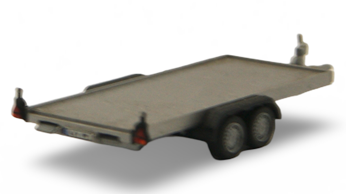 Herpa 1:87 H0 Tandem-Autotransportanhänger Silber – Guter Zustand