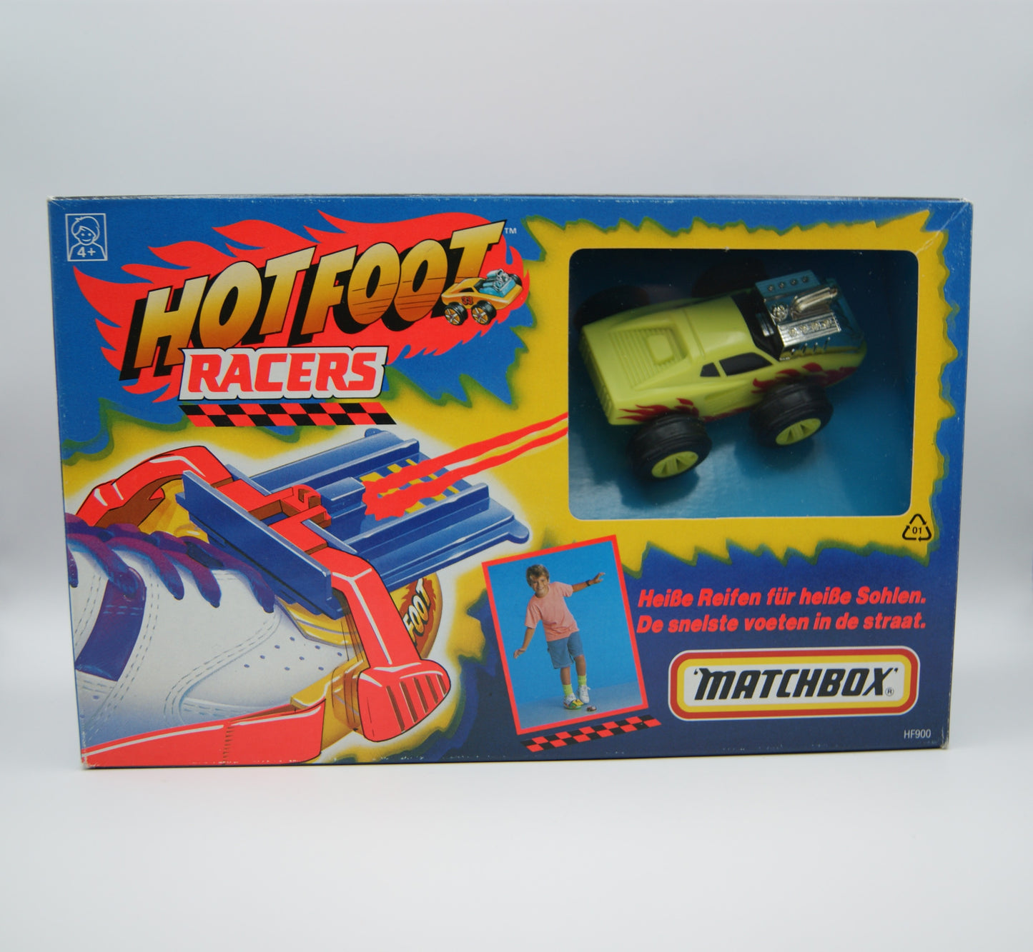 Matchbox Hot Foot Racers HF900 Startrampe mit Rückziehauto 1991 OVP