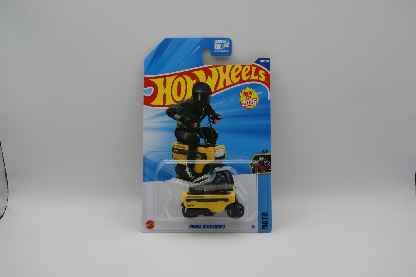 Hot Wheels Honda Motocompo 2025 HW Moto 3/5 #181/250 Gelb US Long Card OVP