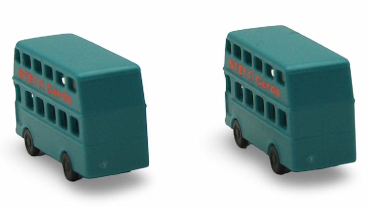 1:160 Spur N Doppeldeckerbus „STETTI Cards“ – 2er-Set