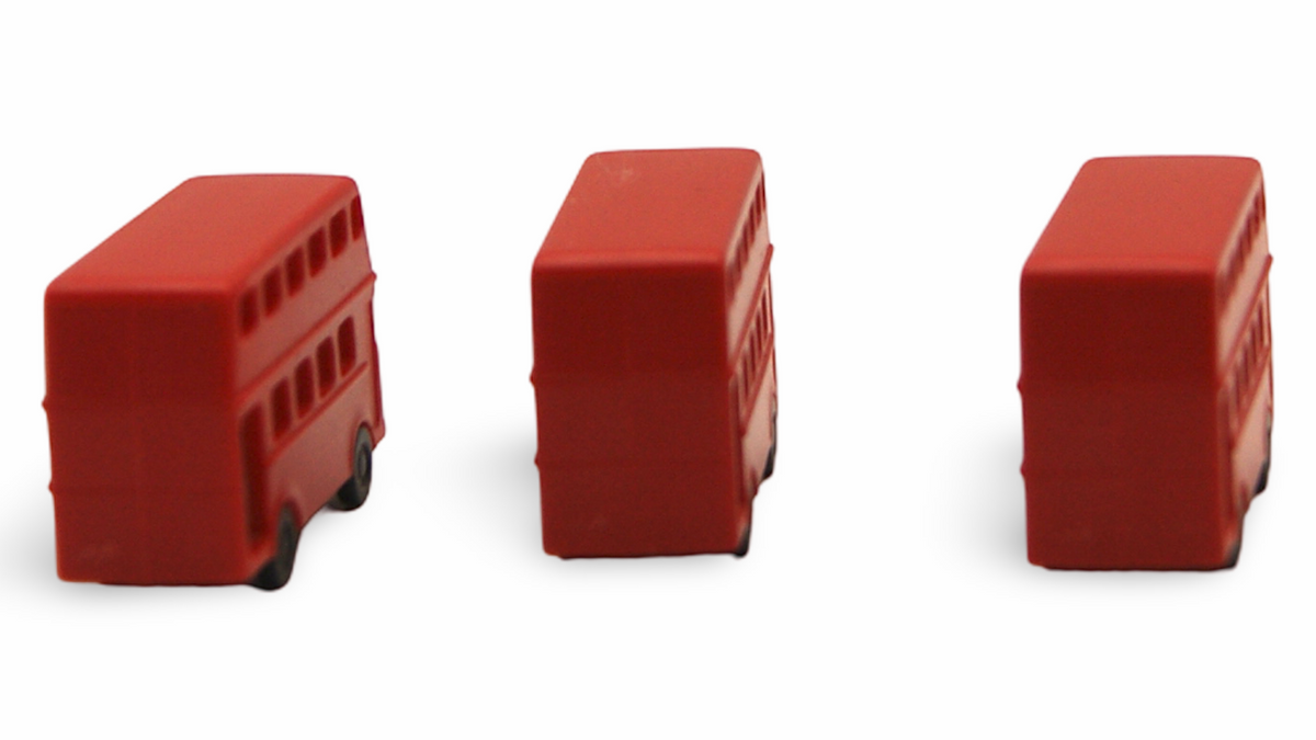 3× Doppeldeckerbus Rot – 1:160 Spur N