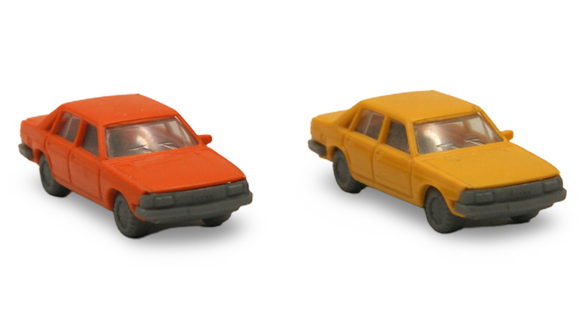 Fleischmann Audi 100 – 1:160 Spur N – 2er-Set Orange & Gelb