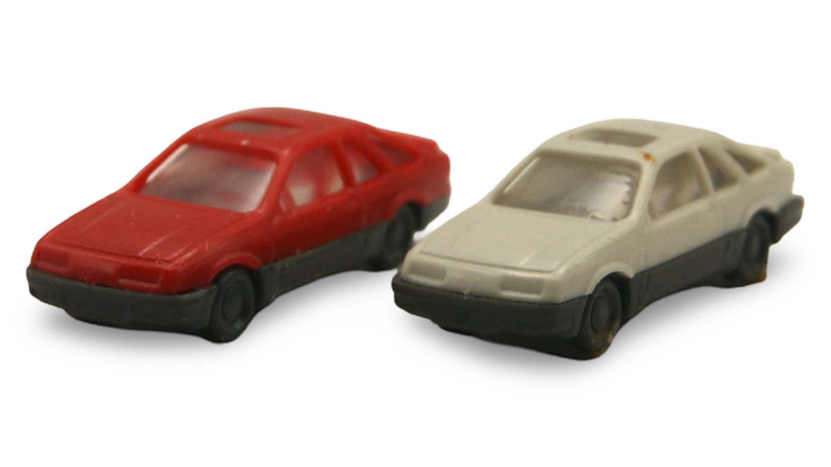 Wiking Ford Sierra 2er Set Spur N 1:160 rot & weiß Modellauto PKW