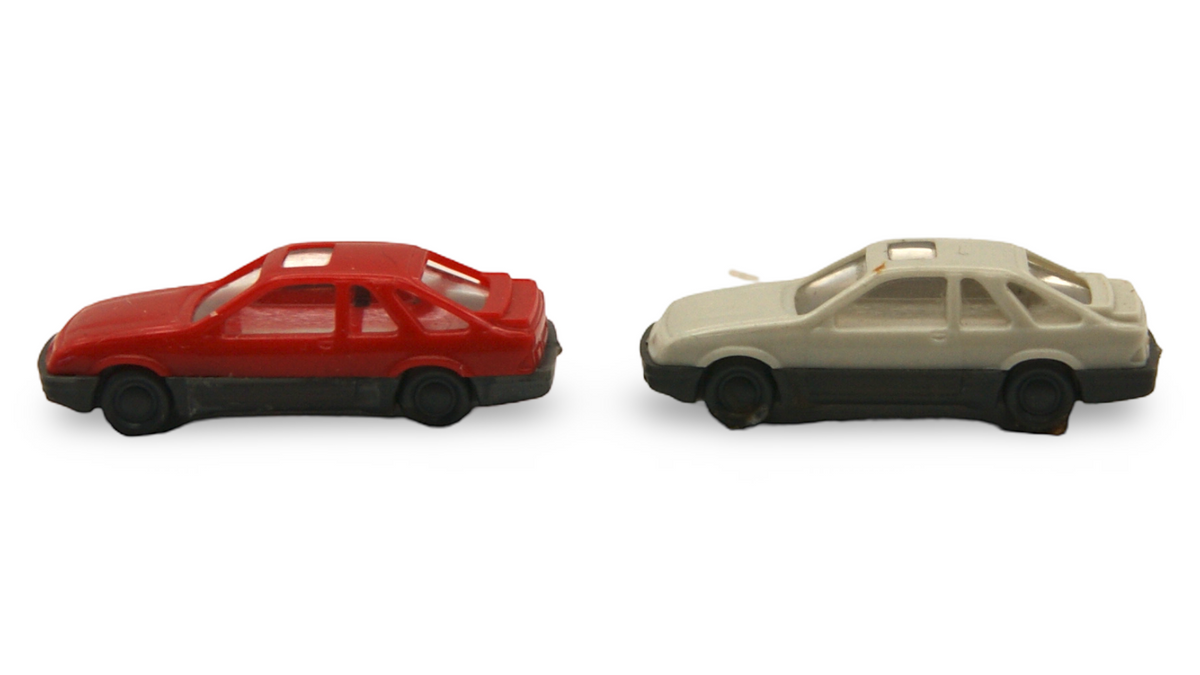 Wiking Ford Sierra 2er Set Spur N 1:160 rot & weiß Modellauto PKW