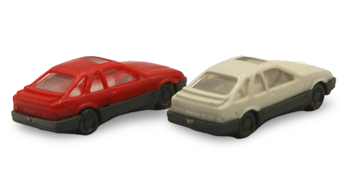 Wiking Ford Sierra 2er Set Spur N 1:160 rot & weiß Modellauto PKW