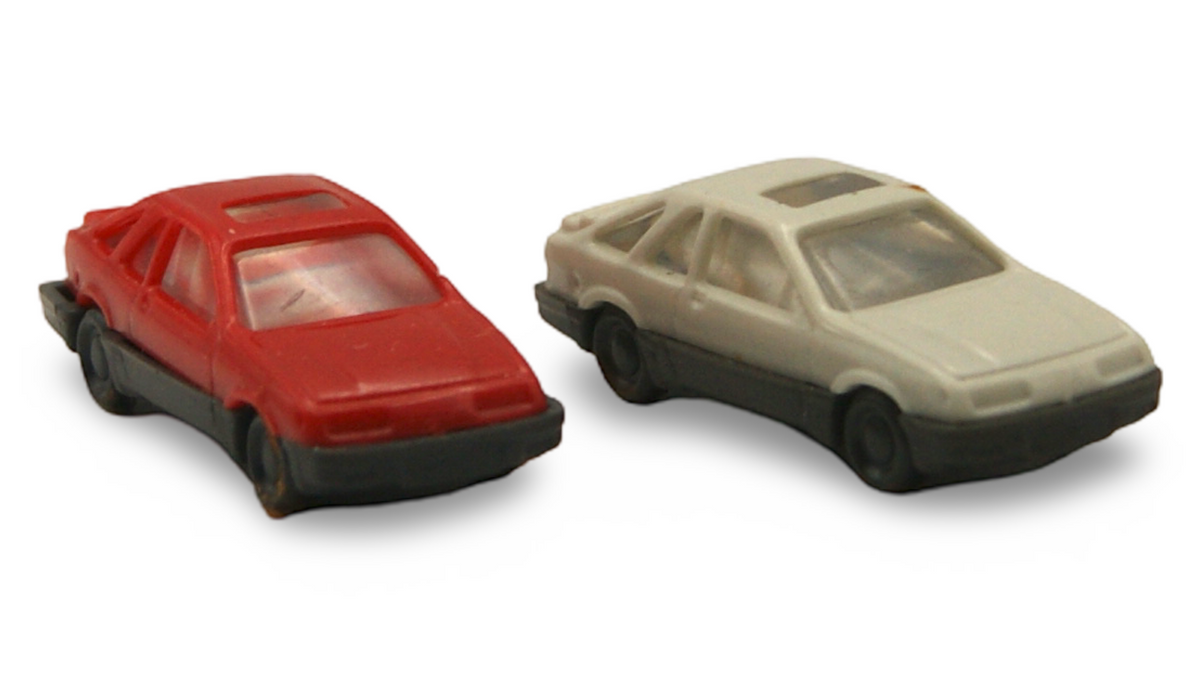 Wiking Ford Sierra 2er Set Spur N 1:160 rot & weiß Modellauto PKW