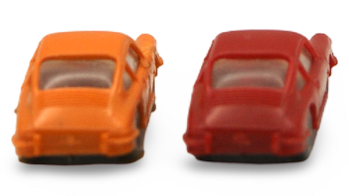 Wiking Porsche 911 2er Set Spur N 1:160 rot & orange Modellauto