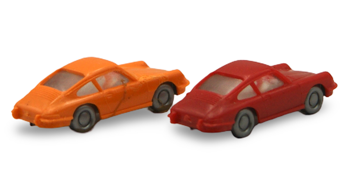 Wiking Porsche 911 2er Set Spur N 1:160 rot & orange Modellauto