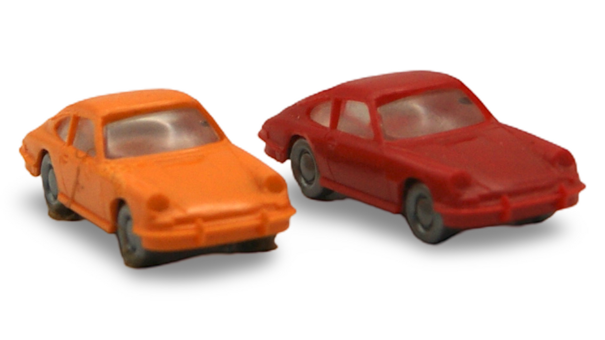Wiking Porsche 911 2er Set Spur N 1:160 rot & orange Modellauto