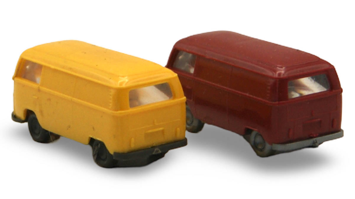 Wiking VW T2 Kastenwagen 2er Set Spur N 1:160 gelb & rot