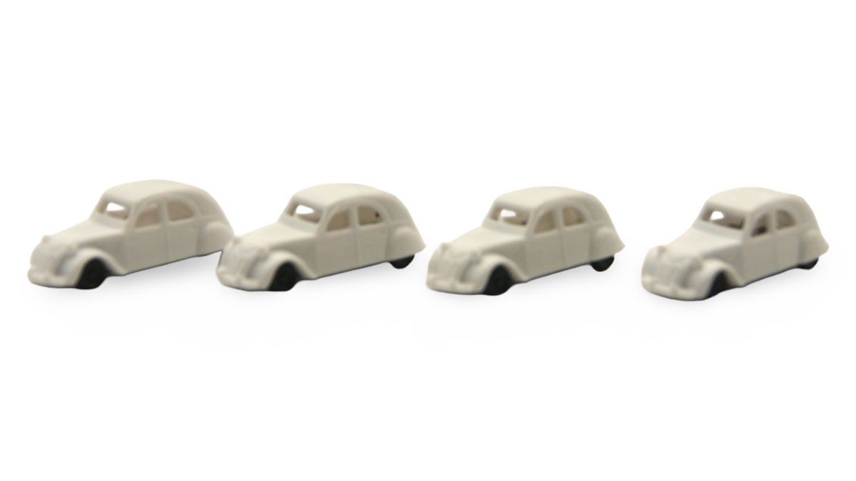 Citroën 2CV Ente 4er Set Spur N 1:160 weiß – Hersteller unbekannt