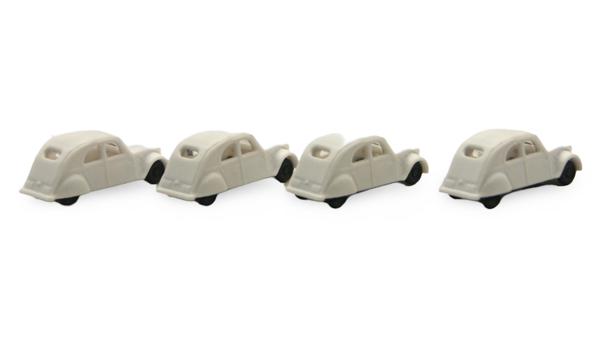 Citroën 2CV Ente 4er Set Spur N 1:160 weiß – Hersteller unbekannt