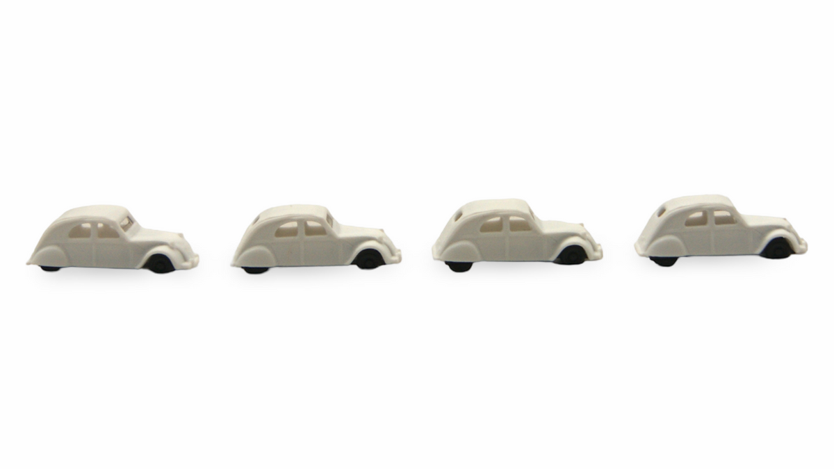 Citroën 2CV Ente 4er Set Spur N 1:160 weiß – Hersteller unbekannt