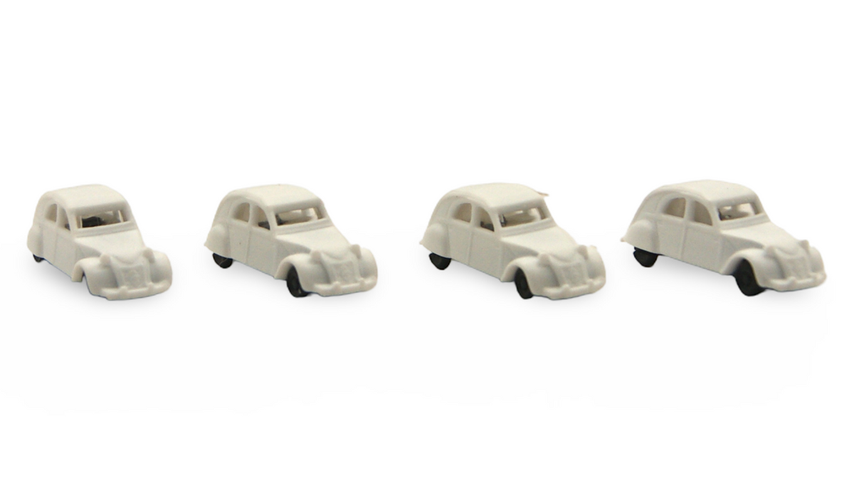 Citroën 2CV Ente 4er Set Spur N 1:160 weiß – Hersteller unbekannt