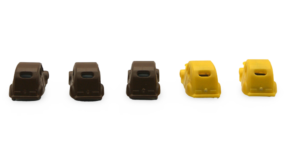 Citroën 2CV Ente 5er Set Spur N 1:160 braun & gelb – Hersteller unbekannt