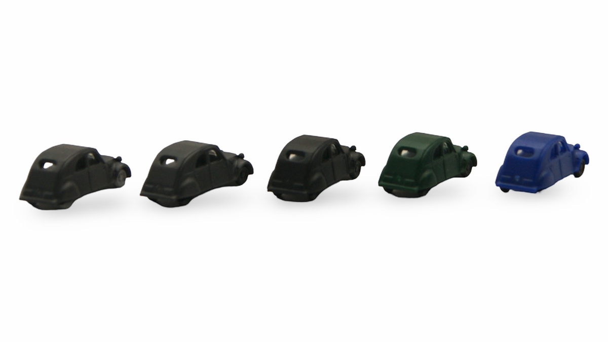 Citroën 2CV Ente 5er Set Spur N 1:160 schwarz grün blau – Hersteller unbekannt