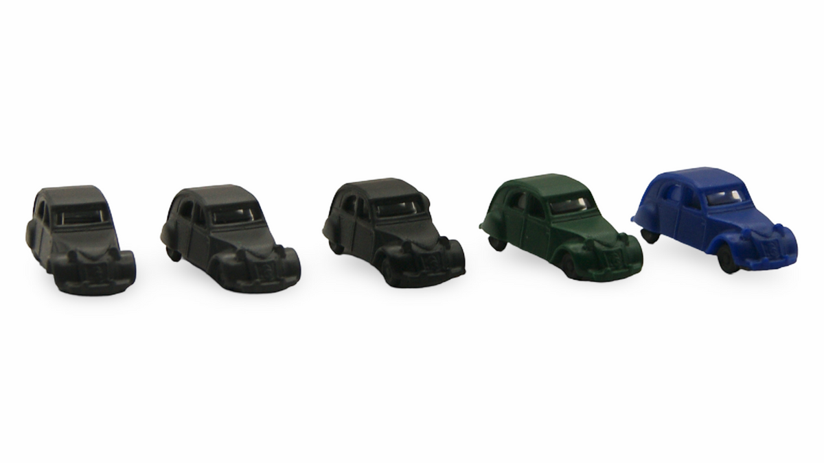 Citroën 2CV Ente 5er Set Spur N 1:160 schwarz grün blau – Hersteller unbekannt