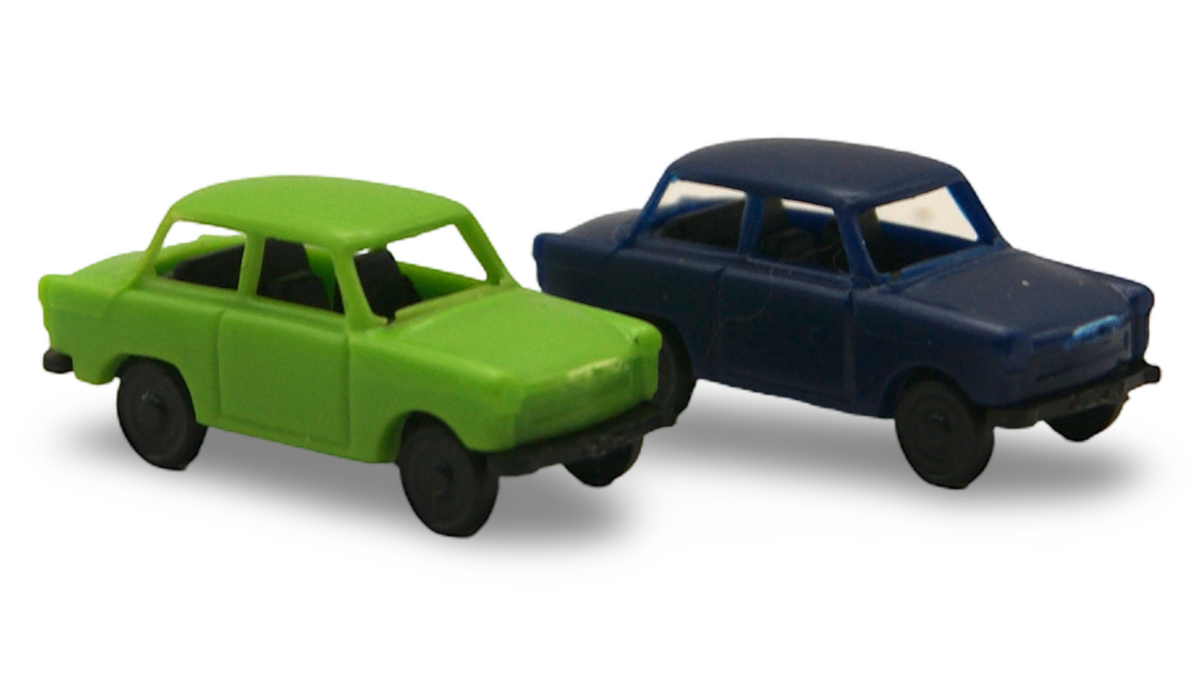 Trabant 601 2er Set Spur N 1:160 grün & blau – Hersteller unbekannt