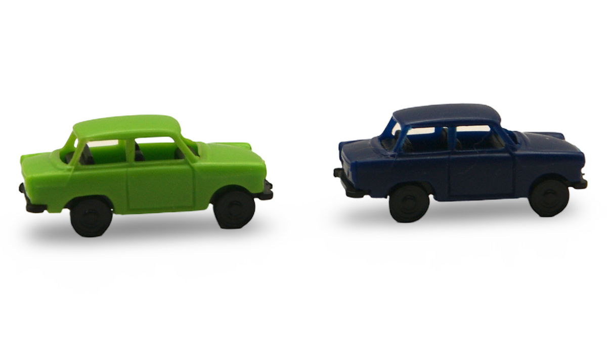 Trabant 601 2er Set Spur N 1:160 grün & blau – Hersteller unbekannt