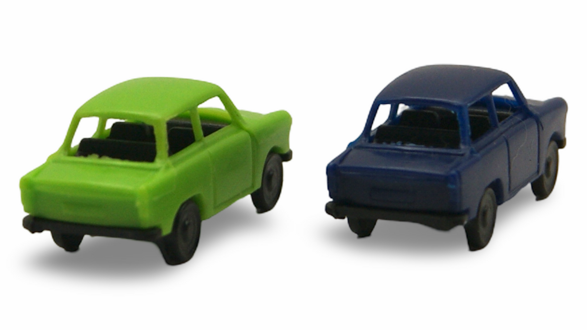 Trabant 601 2er Set Spur N 1:160 grün & blau – Hersteller unbekannt