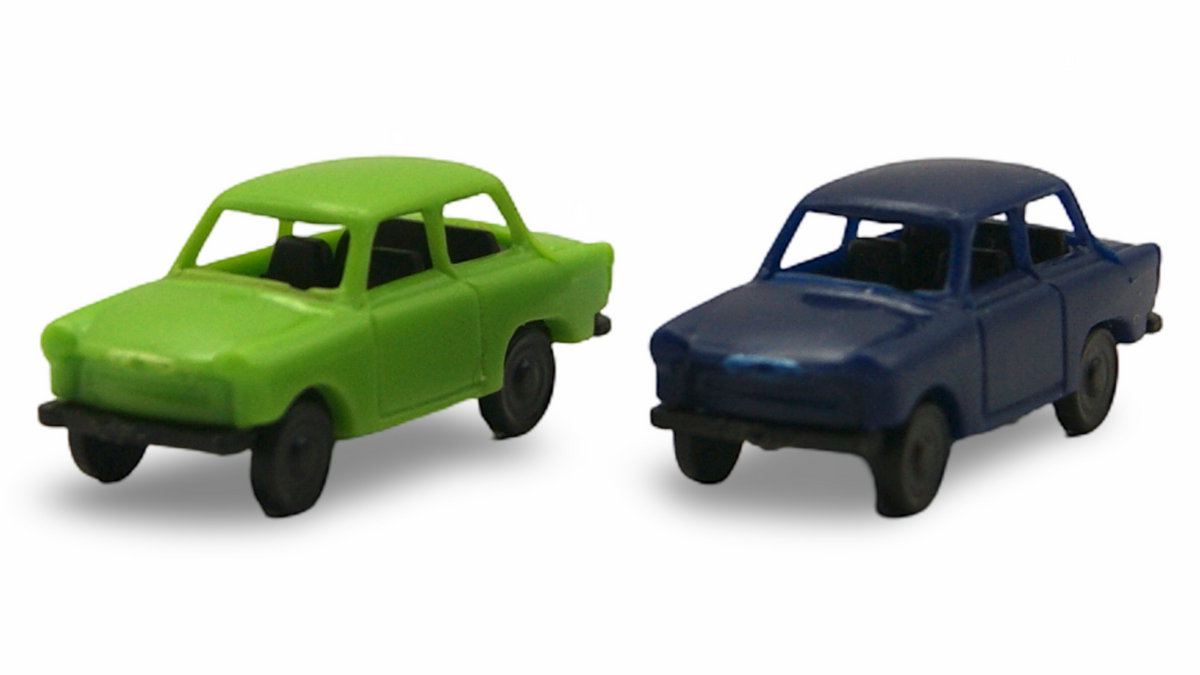 Trabant 601 2er Set Spur N 1:160 grün & blau – Hersteller unbekannt