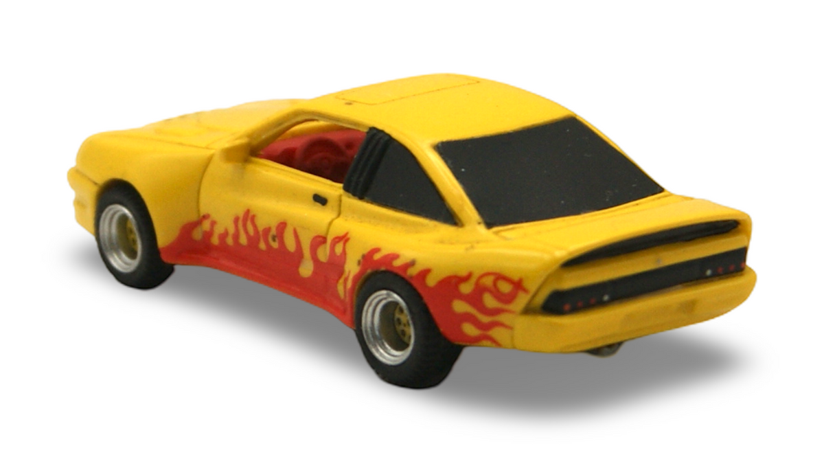 BoS Opel Manta B Mattig 1991 1:87 H0 gelb Flammendekor