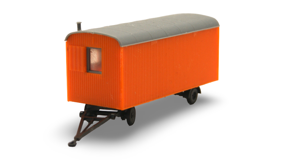 Bauwagen Baustellenwagen Anhänger Orange Grau 1:87 H0 – guter Zustand