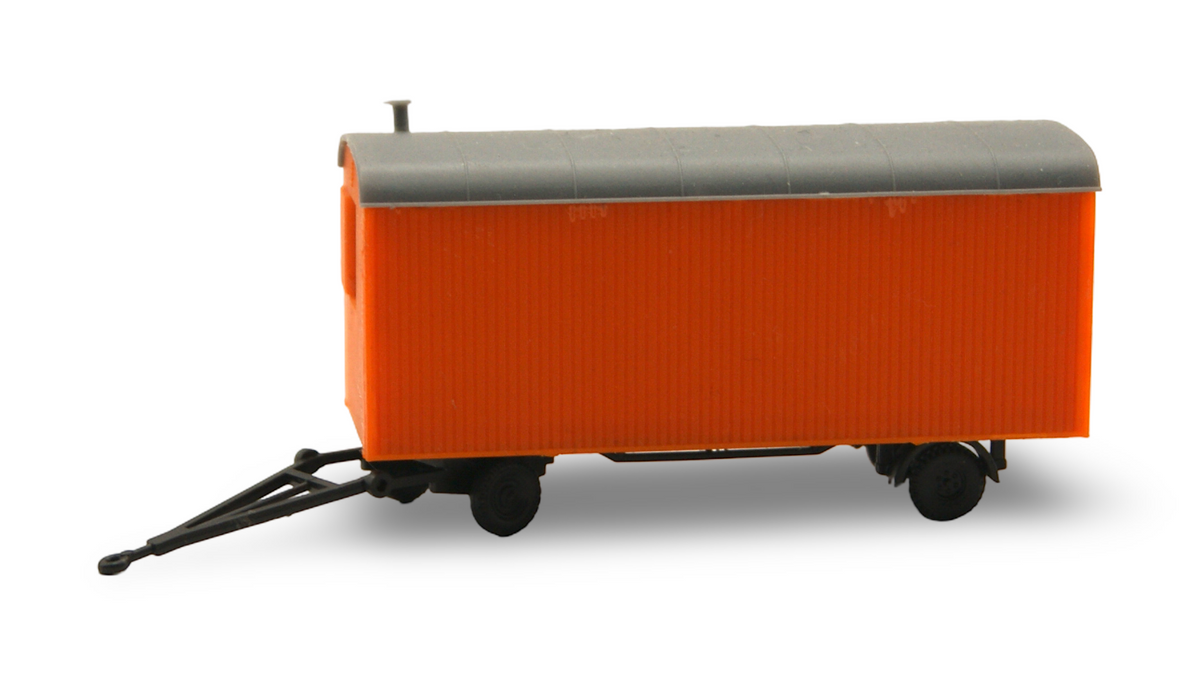 Bauwagen Baustellenwagen Anhänger Orange Grau 1:87 H0 – guter Zustand