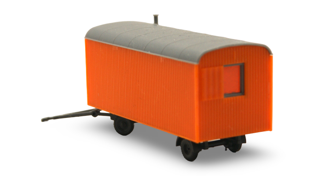 Bauwagen Baustellenwagen Anhänger Orange Grau 1:87 H0 – guter Zustand
