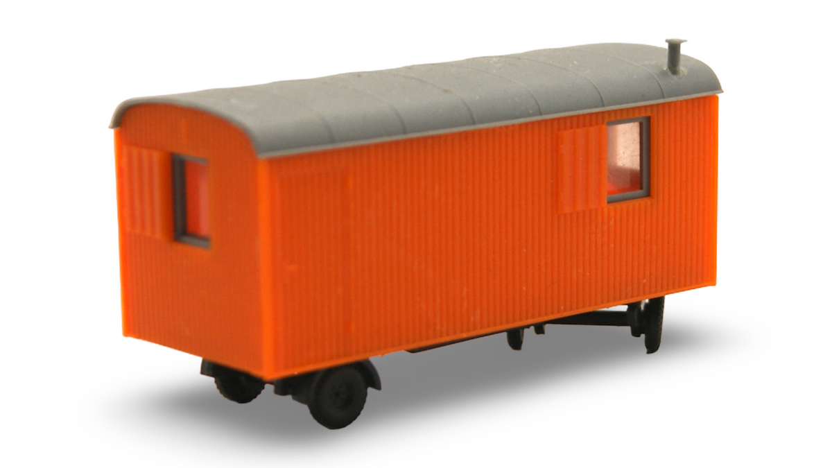 Bauwagen Baustellenwagen Anhänger Orange Grau 1:87 H0 – guter Zustand
