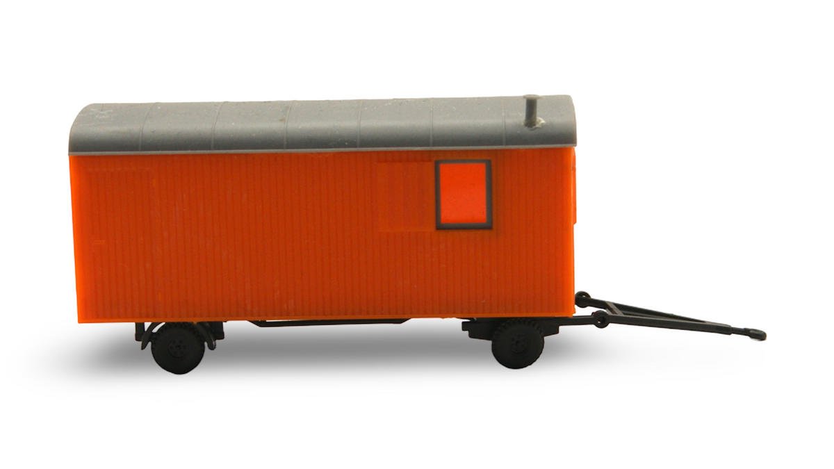 Bauwagen Baustellenwagen Anhänger Orange Grau 1:87 H0 – guter Zustand
