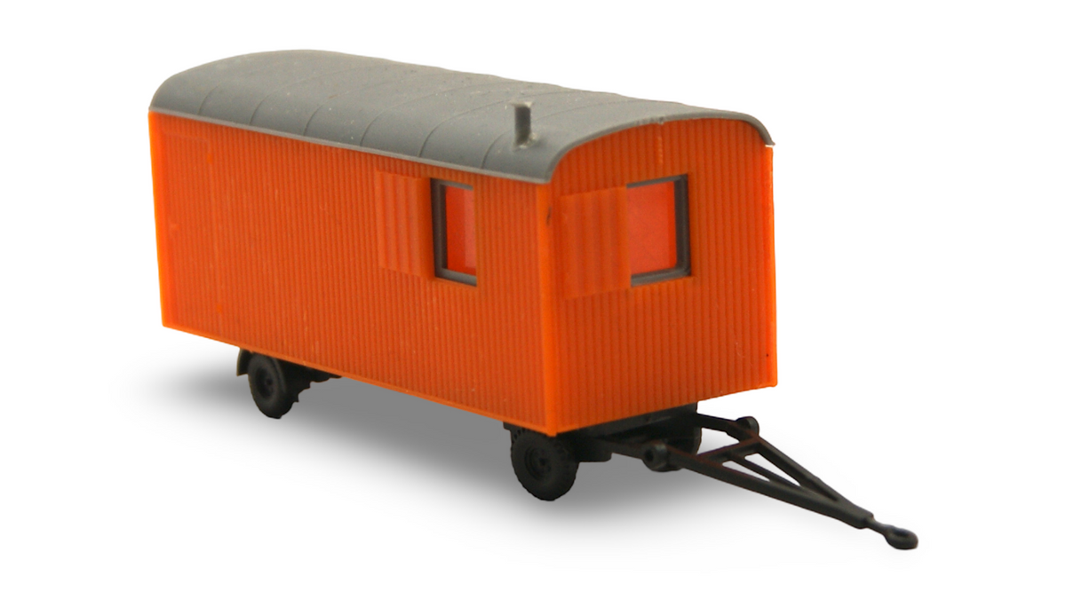Bauwagen Baustellenwagen Anhänger Orange Grau 1:87 H0 – guter Zustand